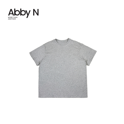 推荐~圆领中袖OVERSIZE大版型套头T恤/灰色白色F