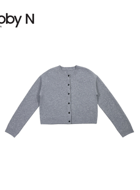 自留推荐~圆领长袖单排扣密织锁温保暖羊毛针织外套/黑色灰色F