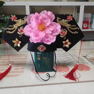 格格帽子古装旗头儿童成人头饰宫廷宫女头箍清朝满族发箍表演接亲