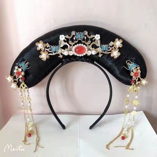 格格发箍卡成人清朝头饰古风头饰清朝旗头古代假发古装嫔妃同款女