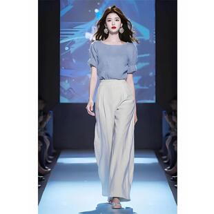 休闲两件套装 今年流行 小个子阔腿裤 显高时尚 女 漂亮高级感春夏季