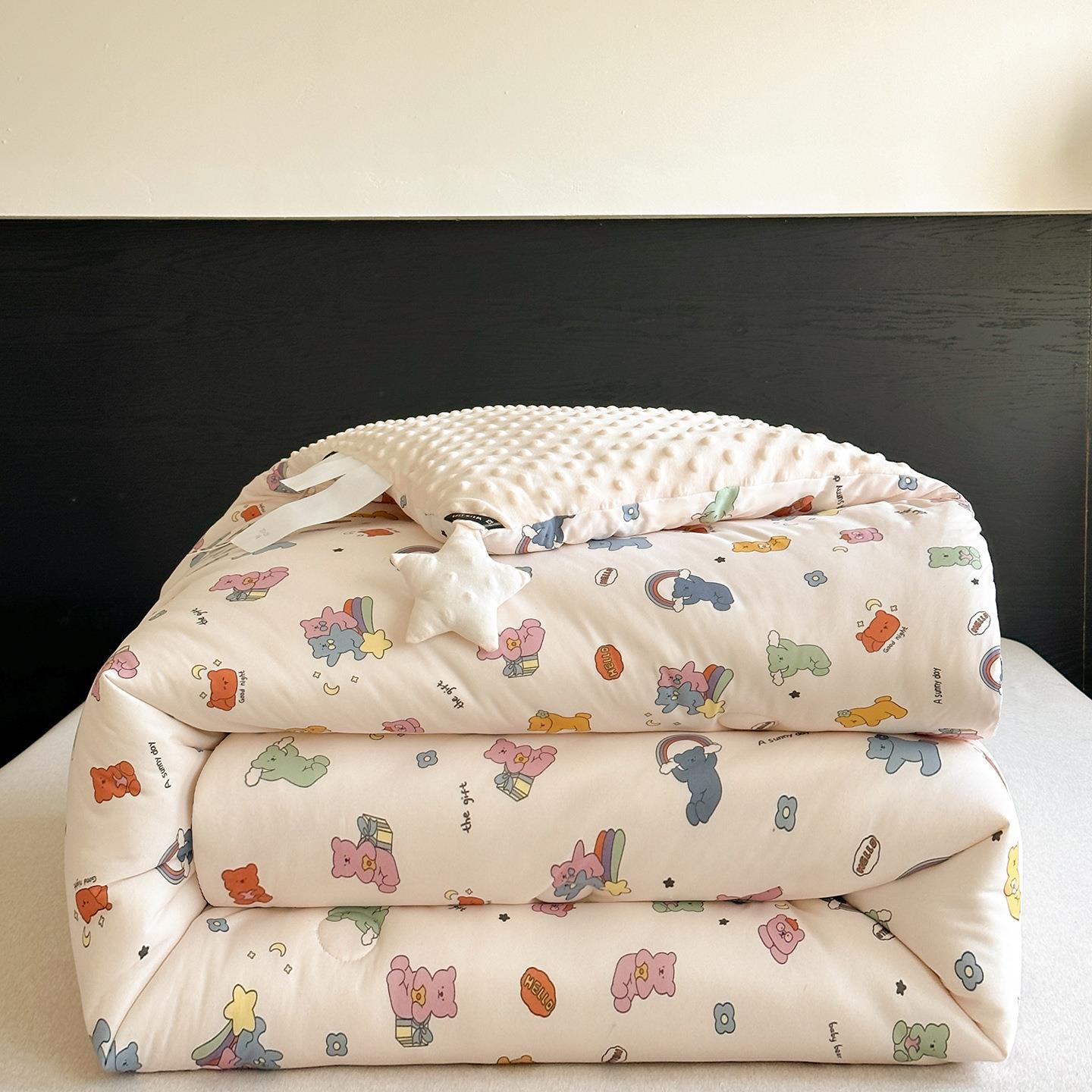 2025新款A类牛奶针织棉豆豆绒星星被被子被芯 120*150cm2斤 巴斯