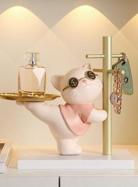 招财猫树脂工艺品收纳礼物家居摆件工厂直销玄关儿童房钥匙架