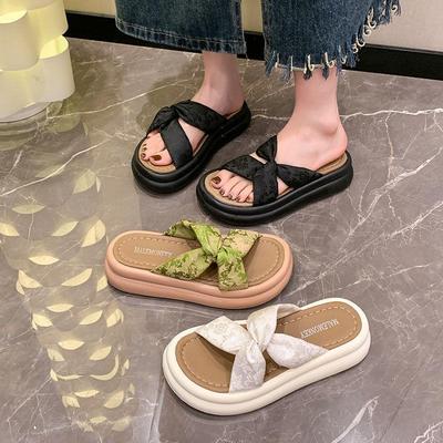 凉拖鞋女夏外穿2025新款高级感配裙子厚底沙滩凉鞋时尚孕妇一字拖
