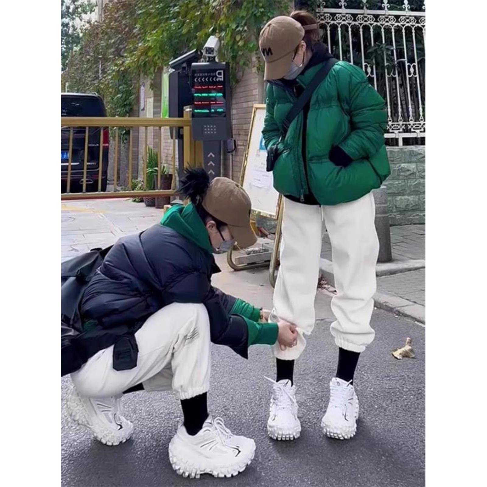 欧洲站绿色羽绒棉服外套女深冬季时尚洋气加厚保暖短款面包服