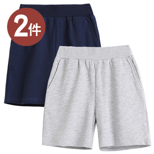 夏装 宽松休闲裤 裤 童装 子宝宝弹力毛圈男女童儿童校裤 优系纯棉短裤