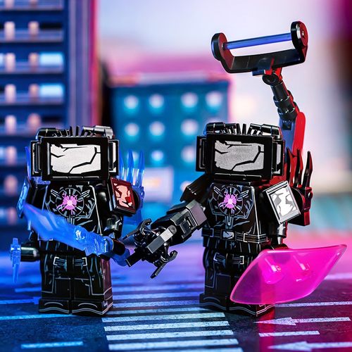 马桶人VS监控人新款战陨版泰坦电视人4.0积木人仔益智拼装玩具