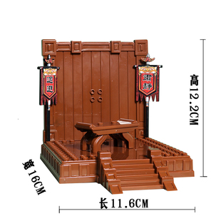 国潮适用于三国魏吴蜀将兵台营寨拜将台人仔配件积木拼装玩具摆件
