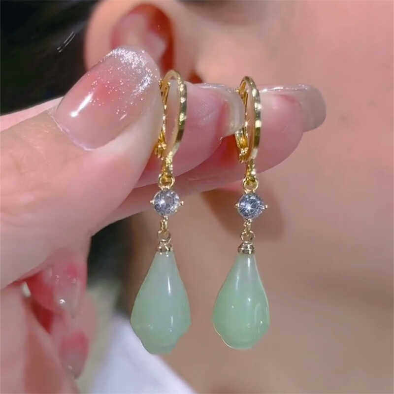 汉服配饰玉兰花苞长款耳环