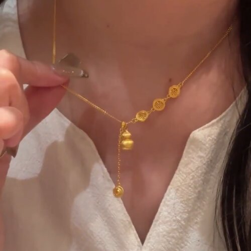 时尚轻奢福字流苏小葫芦项链女