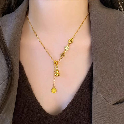 新中式福字葫芦流苏项链女