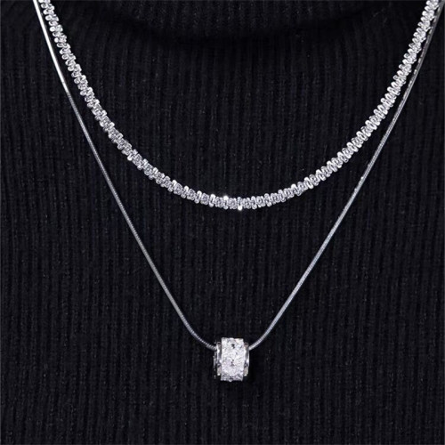 时尚设计双层叠戴路路通项链女