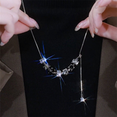 时尚 秋冬爆款 可调节锆石流苏项链女2024新款 轻奢设计感锁骨链配饰