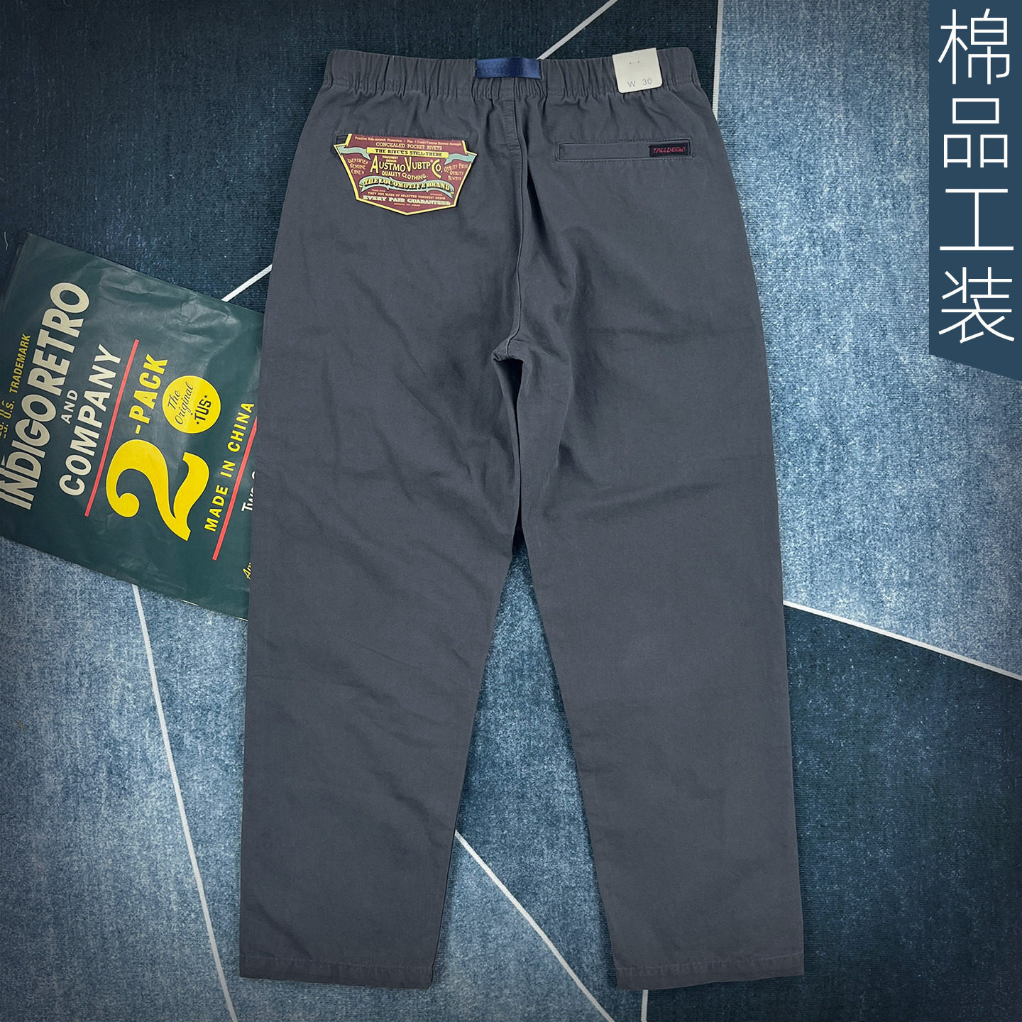 纯棉宽松直筒军绿色工装裤男款夏季薄款复古做旧水洗工装长裤