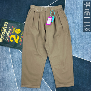 复古宽松直筒卡其长裤 美式 纯色百搭 男秋季 日系复古纯棉休闲裤
