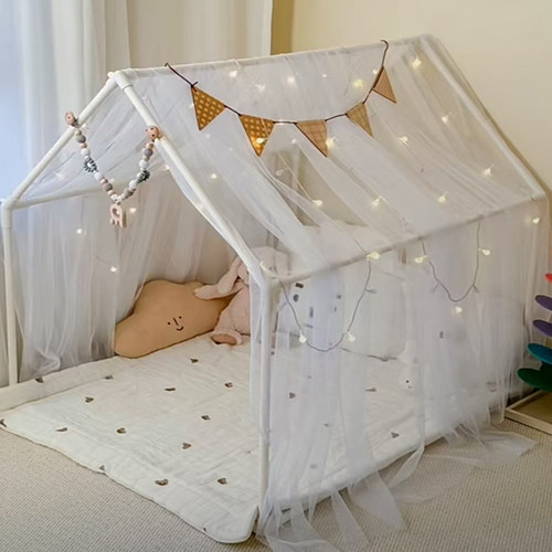 PVC管搭建DIY手工帐篷儿童游戏帐篷宠物屋定制房子公主屋过家家