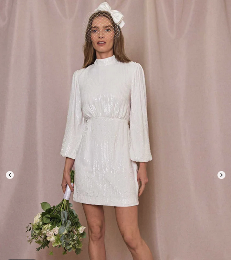 现货rixo独家 lara - ivory sequin 全身亮片小礼服收腰女连衣裙