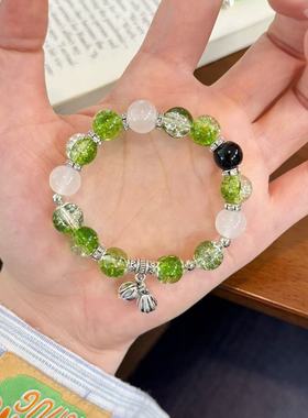 2025新款绿色幽莲手串新中式莲蓬莲苞串珠感古风配饰手饰品