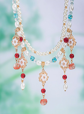 汉服软璎珞古风项链珍珠璎珞长流苏汉元素敦煌配饰古装新中式国风