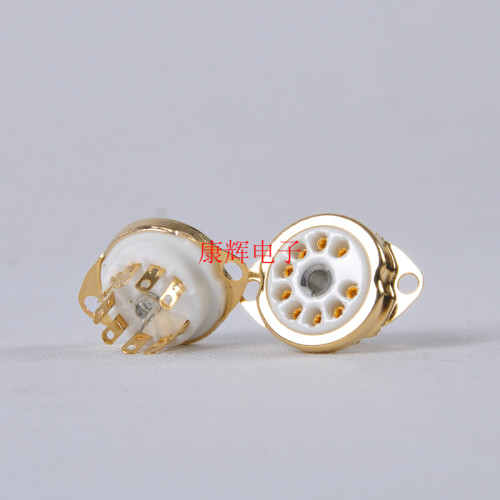 小9脚镀金电子管座TUC9-C-1-G搭棚用反装适用ECC88 6DJ8 ECC81等