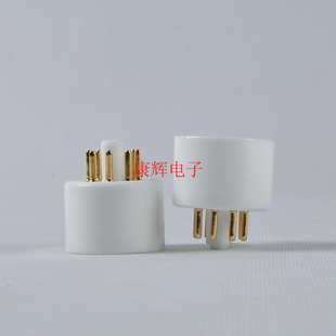全新陶瓷管座C8AES-G镀金8脚电子管座适用KT88 EL34 6550 6SN7等