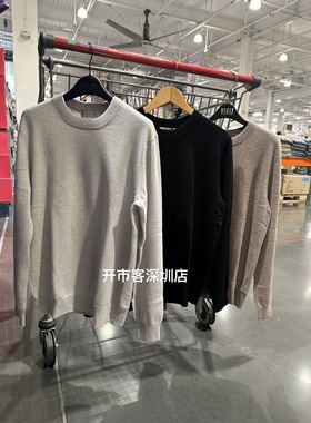 开市客VINE100%山羊绒男士针织衫毛衣圆领毛衣休闲上衣套头毛衣