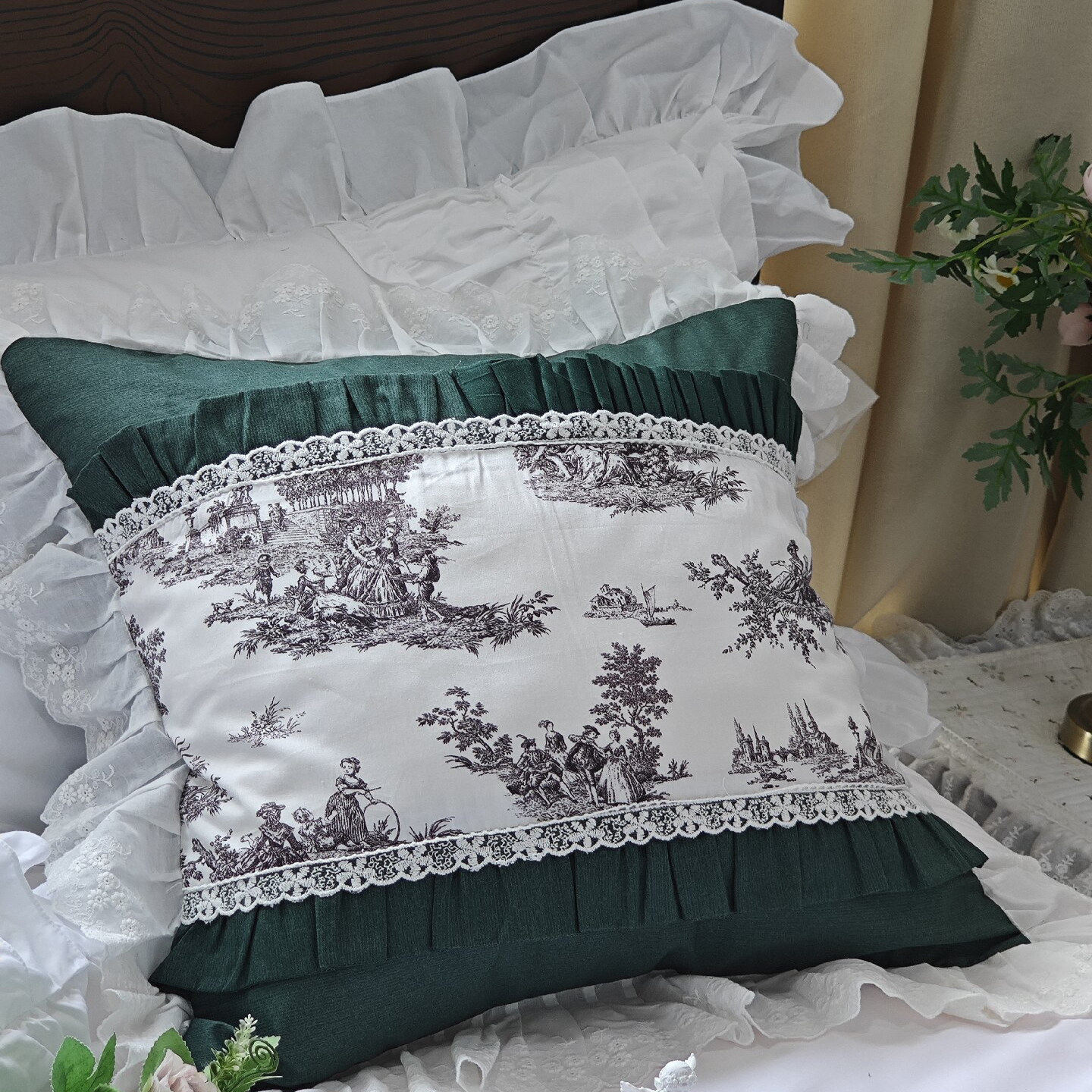 韩式田园小碎花纯棉抱枕套靠枕