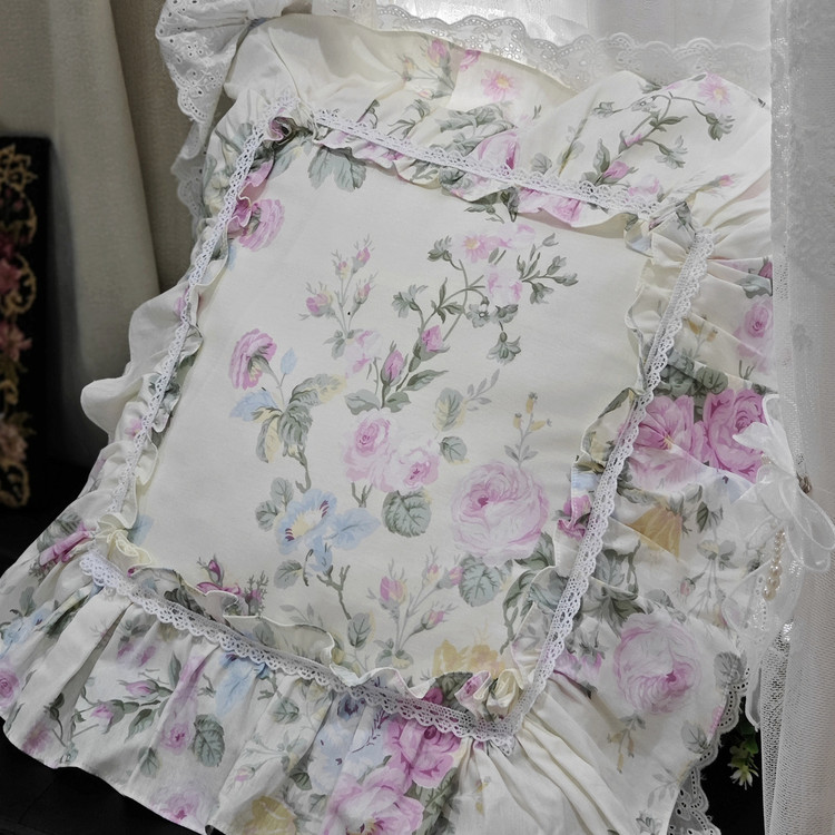法式韩式田园公主风纯棉抱枕套