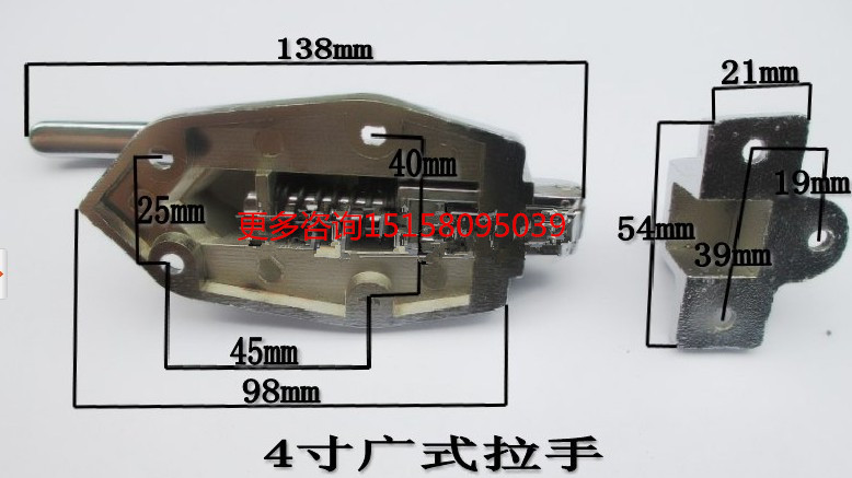 厂家直销烘箱铰链 烤箱门锁 冷库门锁 广式平拉手锁（4寸）锌合金