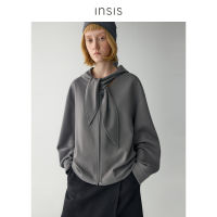 INSIS FEMME double-layer woven natural long-staple cotton top for women to wear more stylish hooded sweatshirts in autumn thumbnail 2