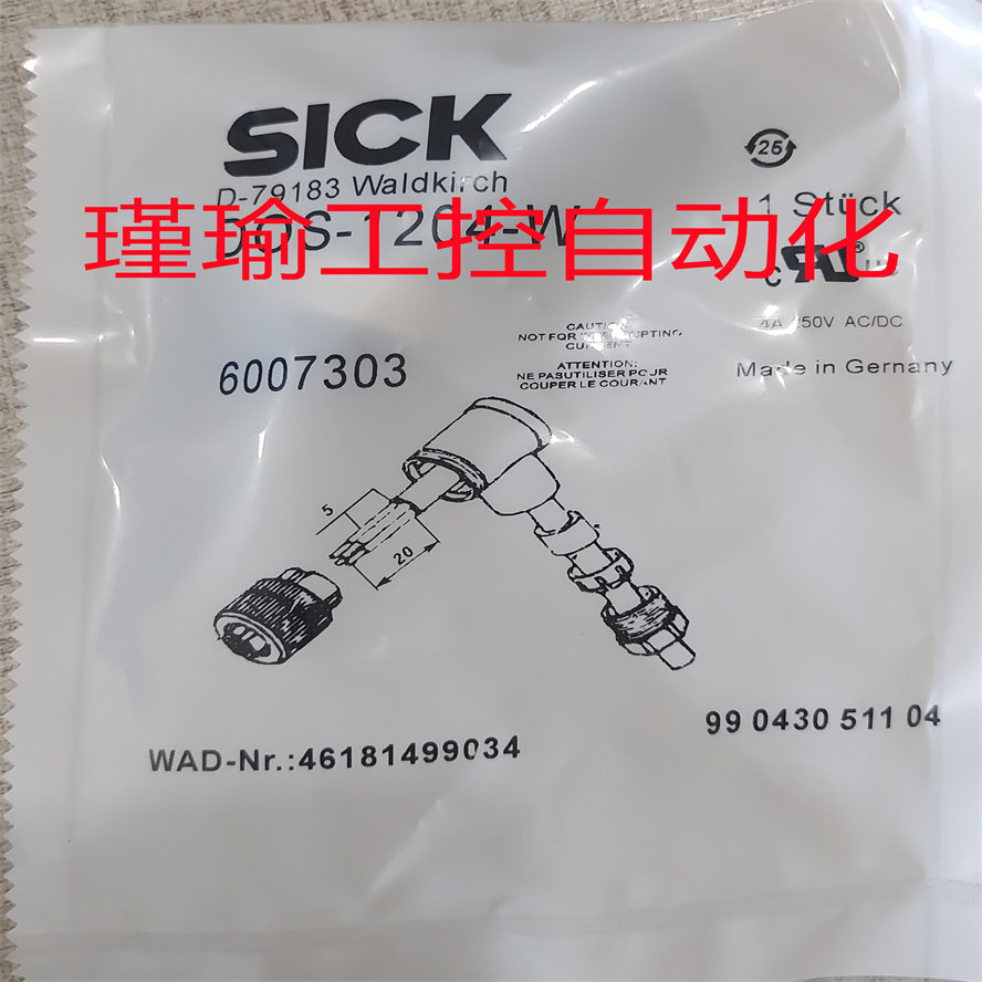 SICK施克接近开关插头DOS-1204-W 光电连接器D0S-0803-G/WX/GN