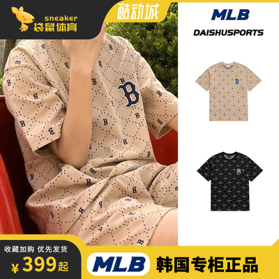 mlb短男女满标老花短袖潮流休闲