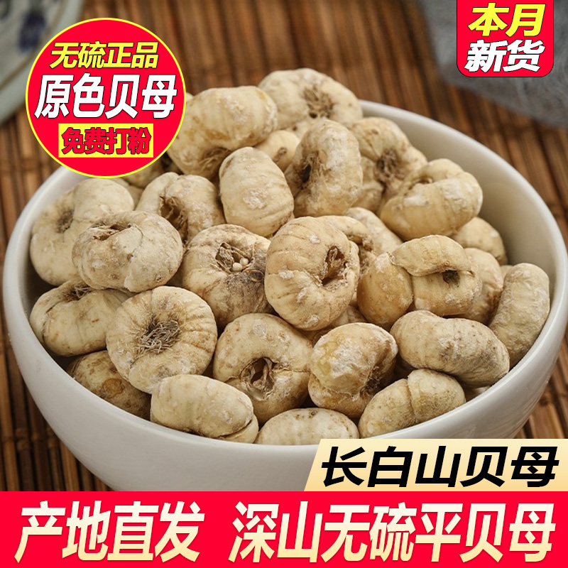 贝母中药材长白山平贝母非川贝母正宗贝母雪梨原色无硫正品贝母粒