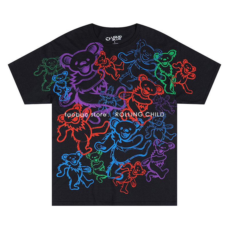 正版grateful dead感恩而死乐队小熊vintage摇滚短袖t恤d官方现行