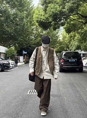 05PSYT美式复古多口袋工装马甲日系潮牌男女百搭街头坎肩无袖外套