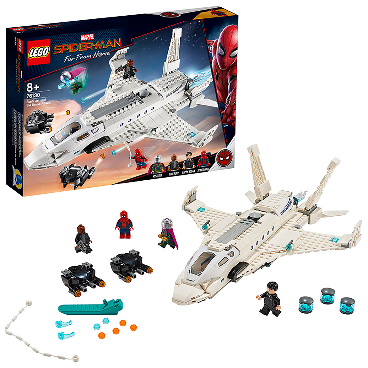 【孩仕宝】玩具模型 乐高积木LEGO 蜘蛛侠钢铁侠战机无人机攻击