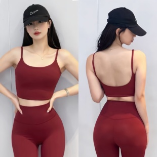 运动内衣女美背吊带防震带胸垫夏外穿瑜伽背心专业普拉提健身文胸