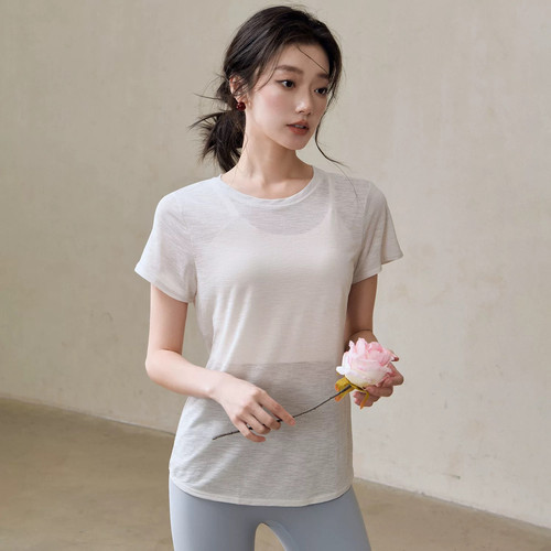 新品瑜伽服女夏季镂空美背罩衫运动短袖t恤普拉提跑步训练健身服