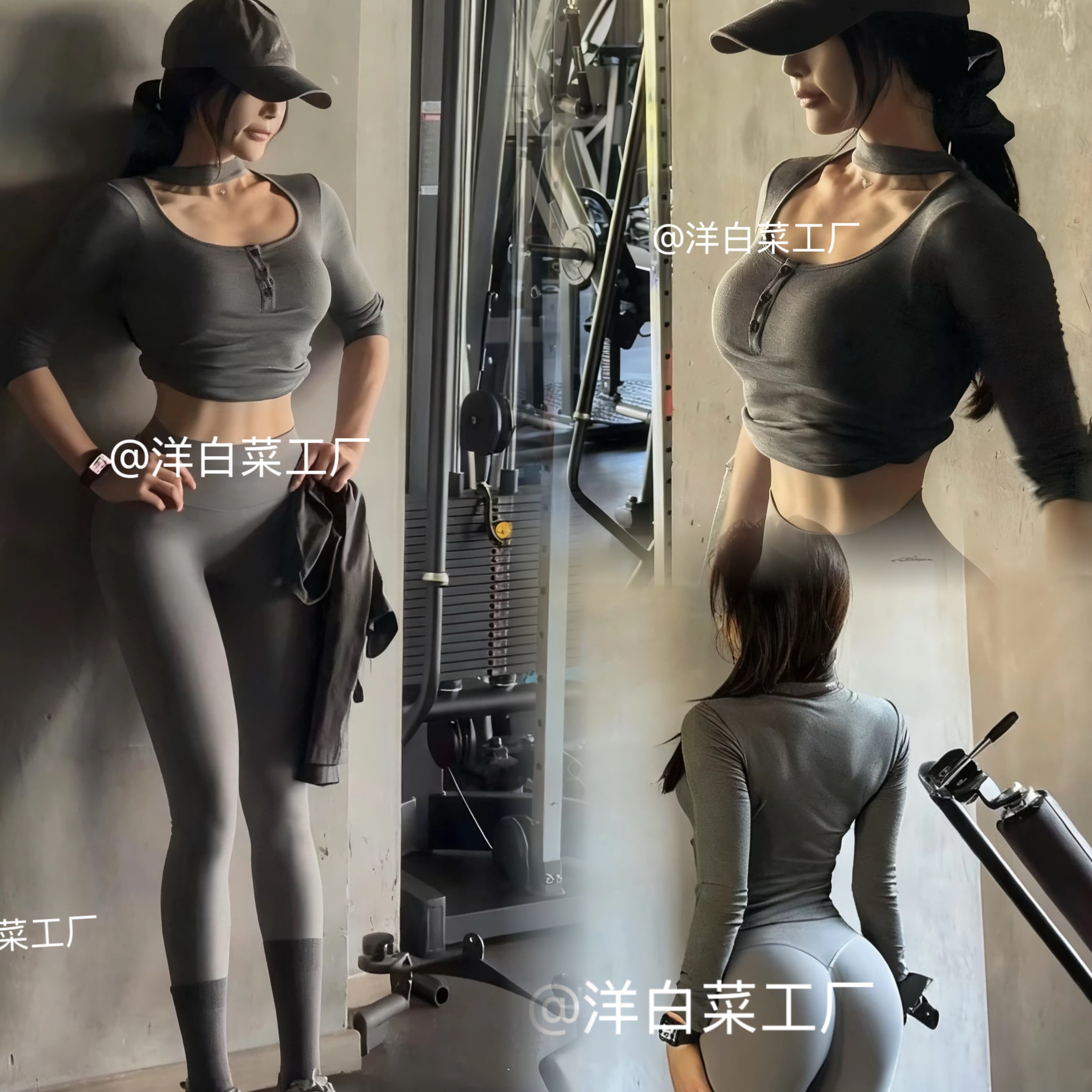 绝美瑜伽服女秋季修身显瘦运动上衣专业跑步普拉提带胸垫健身长袖