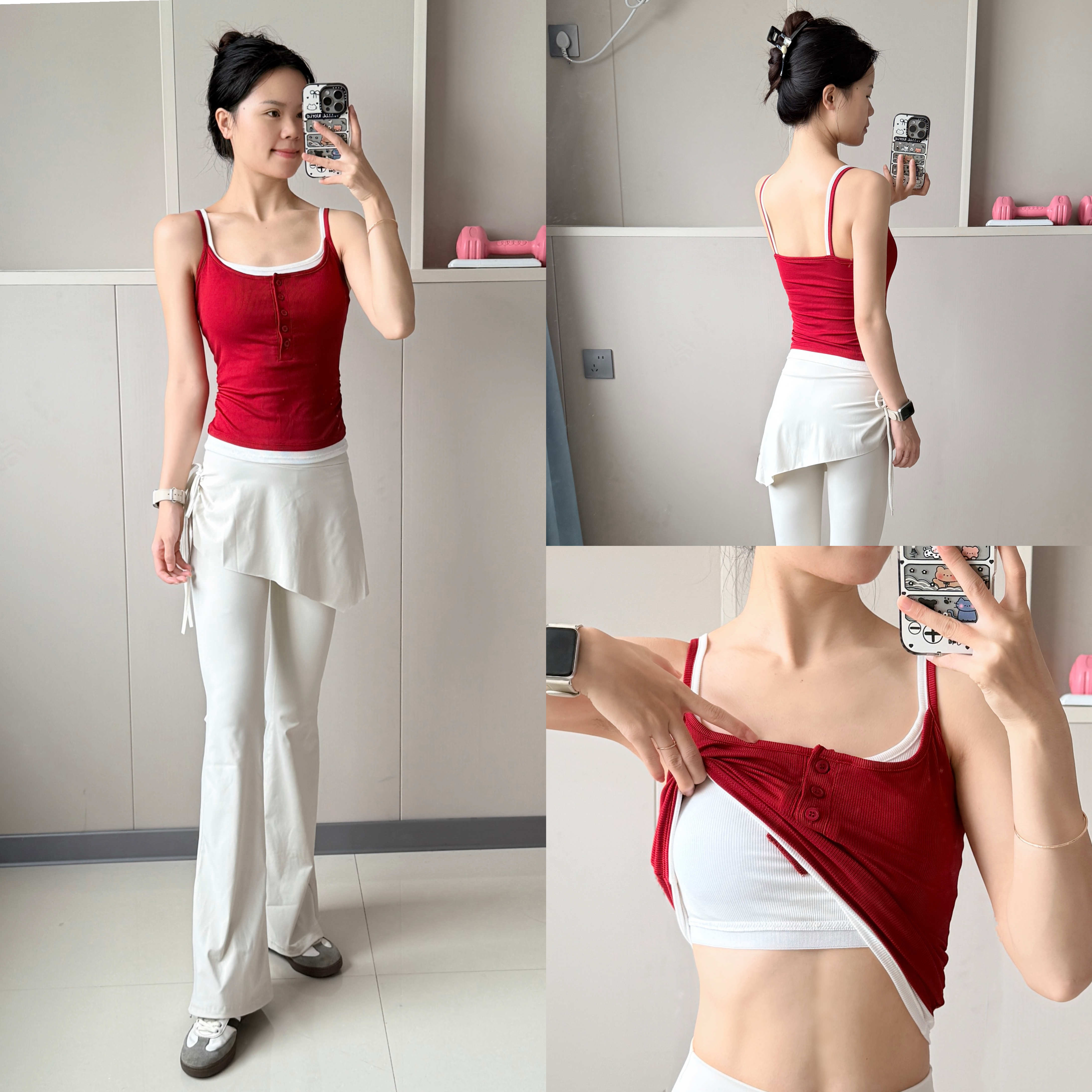 撞色假两件运动吊带罗纹带胸垫莱赛尔背心可外穿美背瑜伽服上衣新