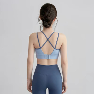 美背撞色运动内衣女夏防震跑步瑜伽背心聚拢一体式 专业普拉提文胸