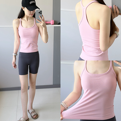 一体式运动背心女普拉提训练长款可外穿瑜伽服内衣吊带bra夏薄款