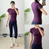 显瘦普拉提训练T恤 速干高弹运动上衣修身 洋白菜夏季 瑜伽服短袖