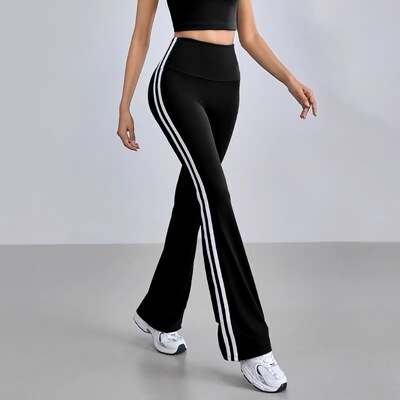 微喇瑜伽裤女夏季新款时尚外穿高腰显瘦喇叭裤高弹运动提臀健身裤