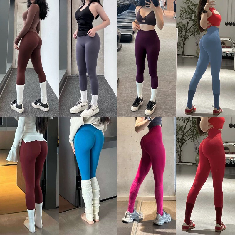 多巴胺健身裤高腰收腹提臀训练速干紧身长裤运动普拉提蜜桃瑜伽裤
