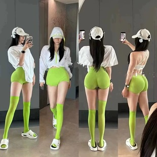 运动瑜伽短裤 巨显臀女夏 高腰收腹弹力透气速干跑步三分裤 欧美新品