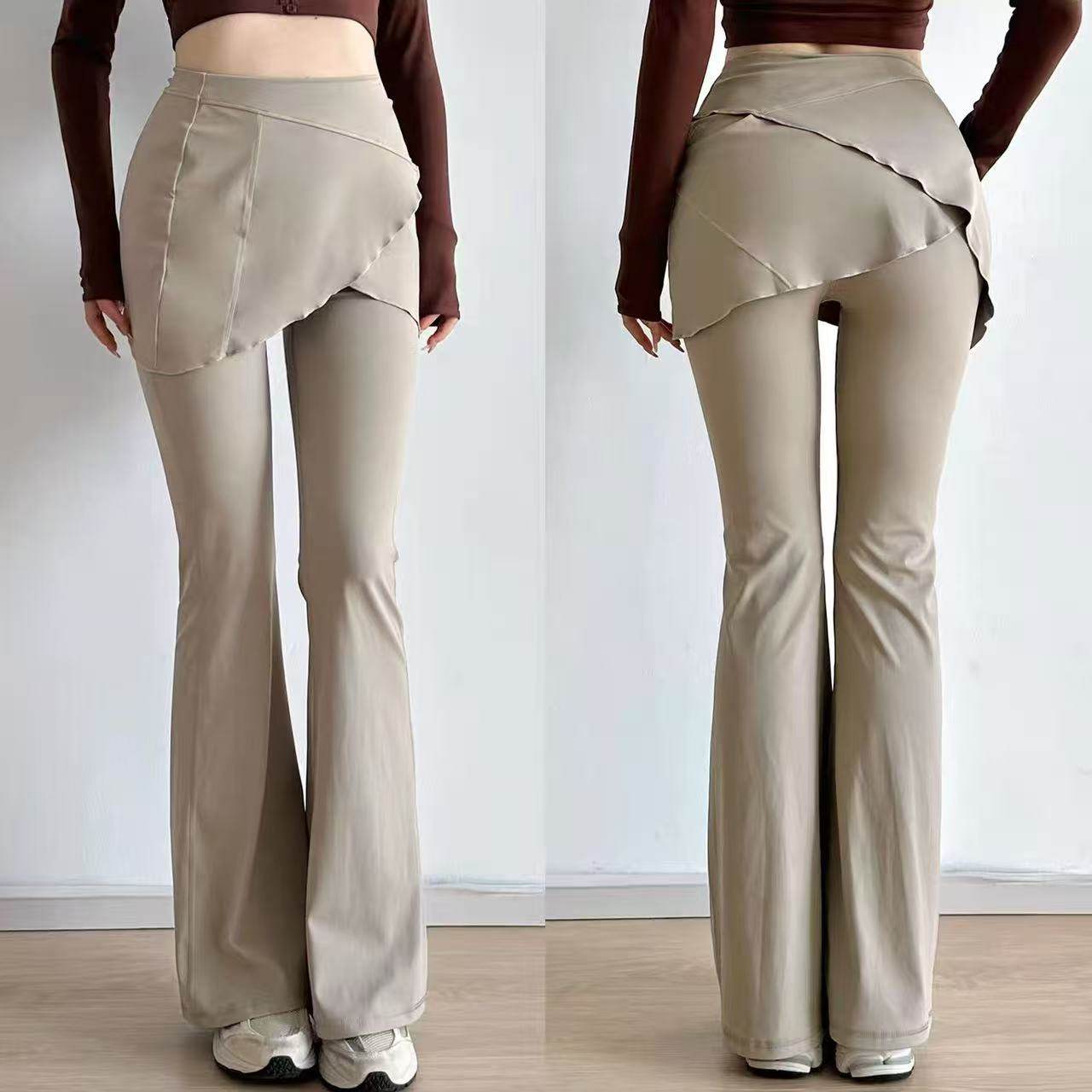 洋白菜假两件瑜伽微喇裤新款健身普拉提训练裙裤显瘦运动防尴尬裤,运动/瑜伽/健身/球迷用品,瑜伽长裤,淘宝优惠券,粉丝福利购,淘宝优惠卷