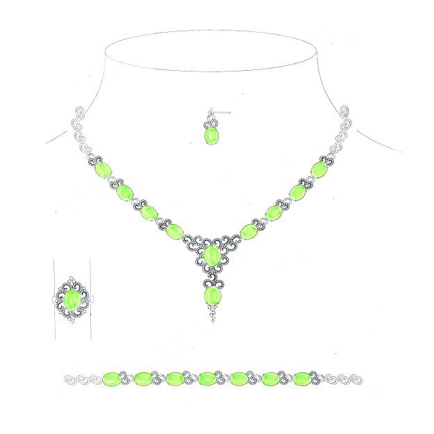 翡翠玉石珠宝设计戒指项链珠花装饰手绘临摹绘画珠宝设计566张