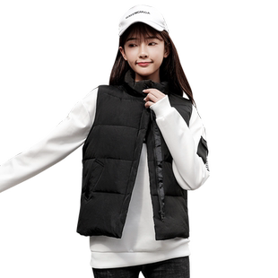 羽绒马甲女轻薄2025秋冬新款韩版羽绒服背心短款外穿宽松黑色马夹