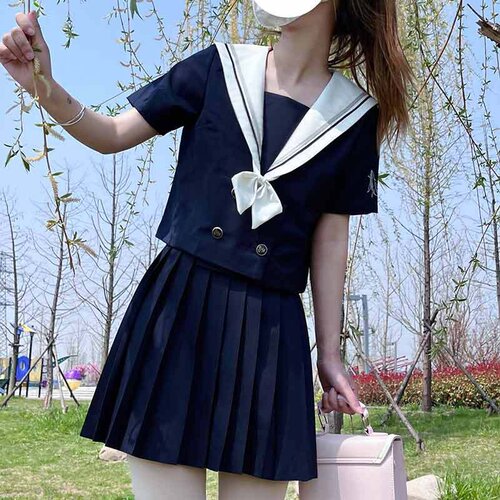 深蓝鲸jk制服校服班服套装学院风制服jk水手服软妹女学生日系